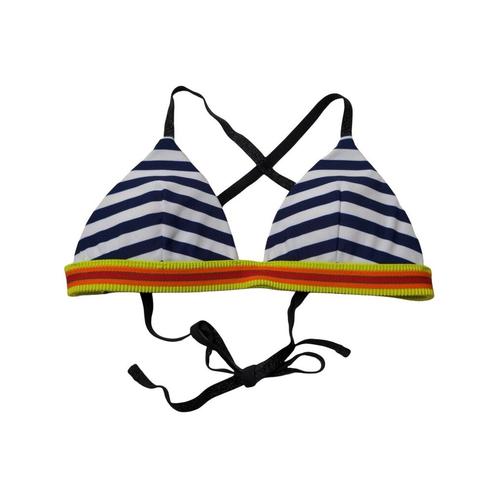Rye Bikini Top Womens XS Blue White Stripe Teeny Weeny Triangle Mucho Beach Vaca